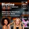 Biotine 10000 mcg Cheveux Peau Ongles – Complément avec Zinc Sélénium Vitamines B12 D – 365 comprimés – Sans Gluten Lactose –