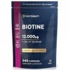 Biotine 12000 mcg Extra Fort | 540 Comprimés Vegan | Complexe Avec Zinc et Sélénium | Complément Alimentaire Pour Cheveux Pea