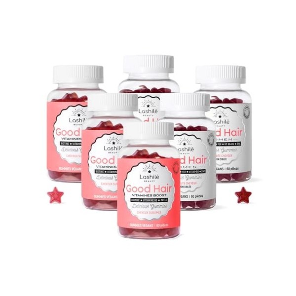 Lashilé Beauty - Complément Alimentaire - Anti-chute, croissance et fortification cheveux - Mega pack Cheveux 3 Good Hair et 