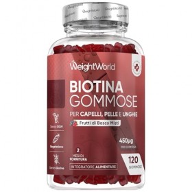 Biotine Gummies, 120 Gommes à lArôme Naturel de Baies Mélangées - Selon lEFSA, la biotine contribue au maintien dune cheve