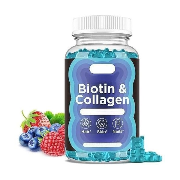 Gummies aux peptides de biotine et de collagène – Support pour cheveux, peau et ongles | Convient aux hommes et aux femmes