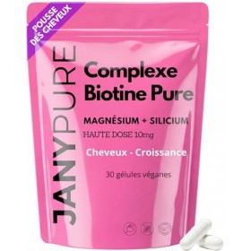 Biotine Pure 10 000 µg Action 3 en 1 Extra Fort - Complément Alimentaire Cheveux Peau Ongles - Vitamine B8 Haute Concentratio
