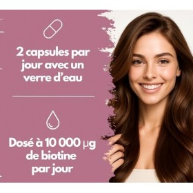 EXVital Biotine Complexe, Vitamines pour les cheveux, Avec extraits de palmier nain, de pépins de courge et de racine d’ortie