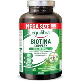 Equilibra Biotine Hautement Dosée 450 mcg, pour les Cheveux et les Ongles, avec Zinc, Cuivre, Sélénium, Extraits d’Ortie, de 