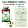 Equilibra Biotine Hautement Dosée 450 mcg, pour les Cheveux et les Ongles, avec Zinc, Cuivre, Sélénium, Extraits d’Ortie, de