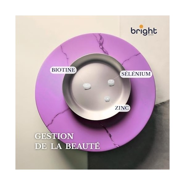 Biotine, Zinc et Sélénium - Gestion de la Beauté, 3 Suppléments en 1 Paquet pour une peau éclatante, des cheveux forts et une