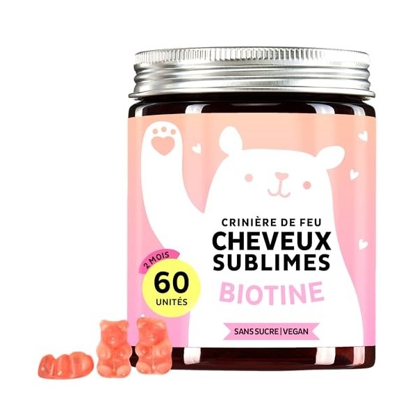 Gummies Biotine Ah-mazing Hair – Vitamines pour les Cheveux, la Peau et les Ongles – 5000 µg de Biotine, Zinc, Vitamines B6, 