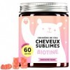 Gummies Biotine Ah-mazing Hair – Vitamines pour les Cheveux, la Peau et les Ongles – 5000 µg de Biotine, Zinc, Vitamines B6, 
