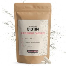 Cupplement Biotin 60 Capsules 10000mcg per Capsule – Cheveux – Superfood – Supplément – Croissance des cheveux – Sans poudre,