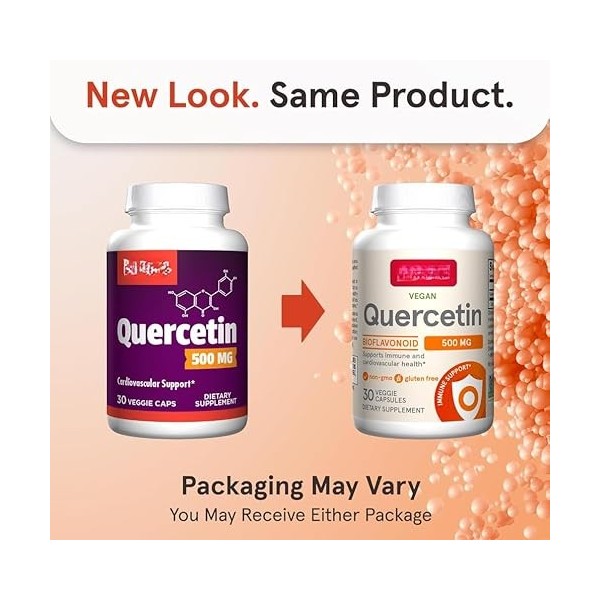 Quercétine végétalienne 500 mg par portion, 30 gélules