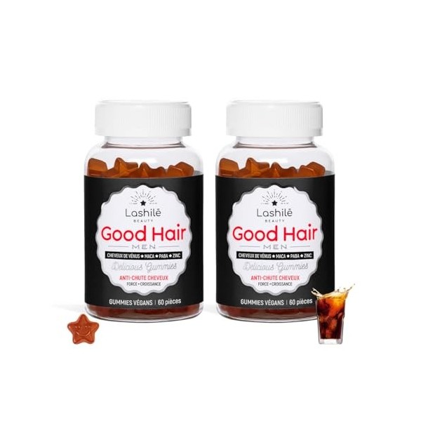 Lashilé Beauty - Complément Alimentaire - Anti-Chute Cheveux & Renforcement Capillaire - Croissance & Densité Good Hair Men -...
