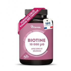 Biotine 10 000µg avec Sélénium & Zinc - Accélère la Pousse des Cheveux & des Ongles - Dosage élevé - Avec Vitamine B8-180 com