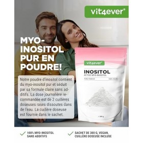 Inositol Pure 300 g - poudre de myo-inositol de haute pureté - goût neutre - 4000 mg par dose journalière - bonne solubilité,