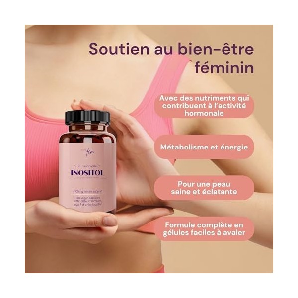 Myo-Inositol et D-Chiro Inositol SOPK 4100MG Gélules Véganes – Fonction Métabolique, Équilibre Hormonal et Bien-Être Psycholo...