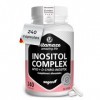 Complexe Inositol 240 Gélules, 2100mg Myo-Inositol + D-Chiro-Inositol avec Vitamine B6, Acide Folique & Chrome. Équilibre Hor...