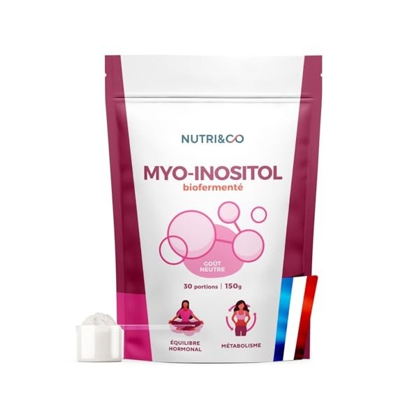 NUTRI & CO Myo-Inositol Pure en poudre 100% Végétal + Vitamine B6 - SOPK, Soutien Hormonal & Métabolique - Format pratique 15