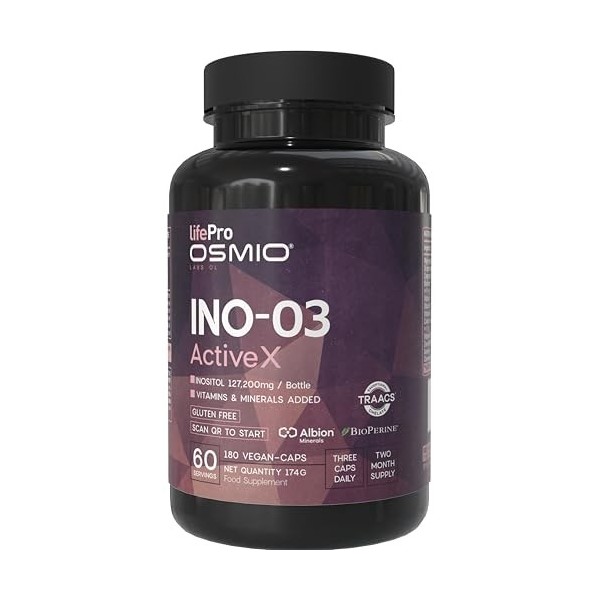 Inositol 4240mg – Myo Inositol et D-Chiro – avec CoQ10, BioPerine®, Chrome Chromax®, Zinc Albion® TRAACS®, Sélénium, Folate,