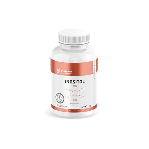 Inositol 750 mg – 100 Gélules Végétales | Myo-Inositol Vitamine B8 – Soutien du Système Nerveux, Humeur, Mémoire | INSPORT