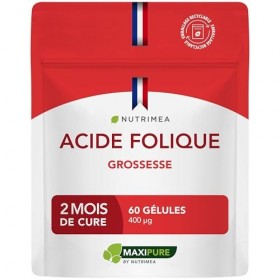 ACIDE FOLIQUE – Vitamine B9 – Assimilation Supérieure – Complément Pour Femme Enceinte – Réduit la Fatigue – 60 Gélules Vegan