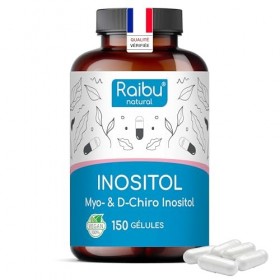 Inositol, Myo Inositol & D-Chiro, 150 Gélules - SOPK & Équilibre Féminin, Avec Vitamine B6, Acide Folique et Chrome - Naturel