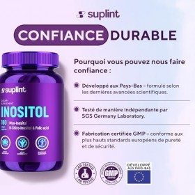 Complexe Inositol Gélules avec Acide Folique – 2200 mg Myo- & D-Chiro-Inositol – SOPK & Soutien du Cycle, Équilibre Hormona V...