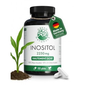 Green Naturals® Inositol – Hautement dosé 2 250 mg avec ratio 90:10 myo-inositol & D-chiro-inositol – Issu de fermentation 