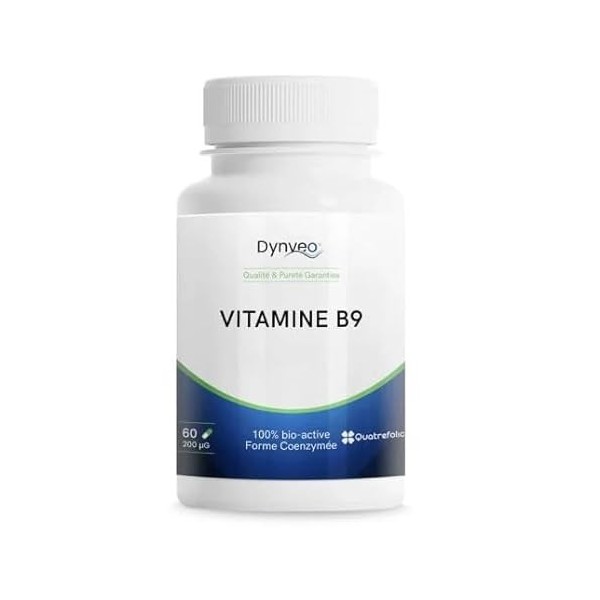 Vitamine B9 Quatrefolic® - Bioactive 5-MTHF & Biodisponible - 200µg - Bien-Être, Équilibre - Folate 4e génération - Pure &