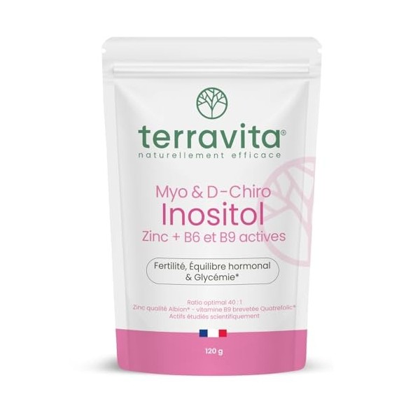 Myo-Inositol + D-Chiro-Inositol | Avec Zinc Bisglycinate, B6 et Acide Folique B9 Quatrefolic® | SOPK, Soutien Hormonal et Mét