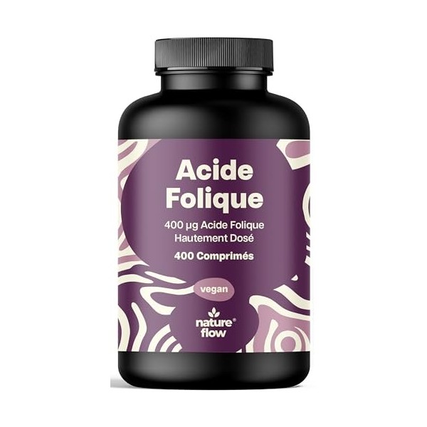 Acide Folique Hautement Dosé - 400 Comprimés - Vitamine Grossesse - Vitamine B9 Acide Folique - Vegan & Produit en Allemagne 