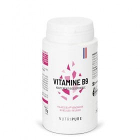 Nutripure | Vitamine B9 Quatrefolic® 400µg | Acide Folique Bioactif 5-MTHF | Grossesse & Conception | Réduction Fatigue & Imm