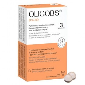 Oligobs D3 B9 - Vitamines D3, Acide Folique - Soutien du Système Immunitaire - Réduction de la Fatigue - Accompagnement du Dé