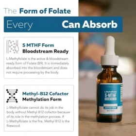 Méthylfolate - Forme supérieure de - Dosage réglable pour tous les âges - Humeur, comportement, cognition - Saveur de baies b