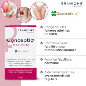 Conceptio Femme INOSITOL - MYO Inositol - Femmes Atteintes SOPK - Fertilité Femme - Acide Folique Grossesse - Vitamine D, B12...
