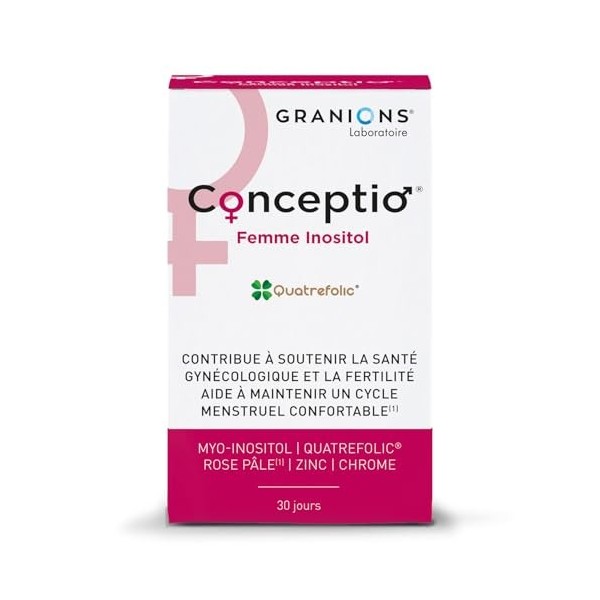 Conceptio Femme INOSITOL - MYO Inositol - Femmes Atteintes SOPK - Fertilité Femme - Acide Folique Grossesse - Vitamine D, B12...