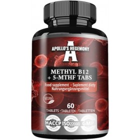 Methyl B12 + 5-MTHF 300 mcg - Vitamine B12 et acide folique - 60 comprimés végétaliens - Soutien à lénergie et au bien-être 