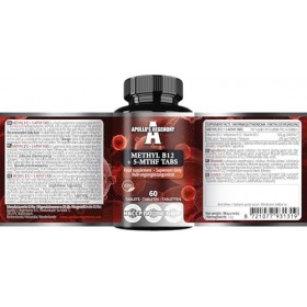 Methyl B12 + 5-MTHF 300 mcg - Vitamine B12 et acide folique - 60 comprimés végétaliens - Soutien à lénergie et au bien-être 