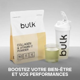 Bulk Collagène et Vitamine C en Poudre, 12 000 mg par portion, peptides de collagène hydrolysé, type 1 et type 3, Peptides de...
