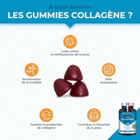 GUMMIES COLLAGENE - VERISOL® - Peptides de Collagène Hydrolysés de Type I - Riche en vitamine C - Hydratation de la Peau - Pr...