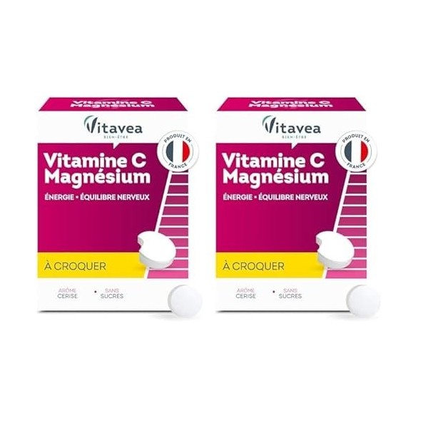 Vitavea - Complément Alimentaire Vitamine C + Magnésium - Duo Tonus - Triple action - Energie, Immunité, Détente - 28 comprim...