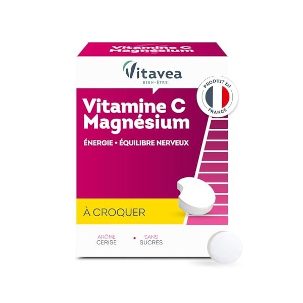 Vitavea - Complément Alimentaire Vitamine C + Magnésium - Duo Tonus - Triple action - Energie, Immunité, Détente - 28 comprim...