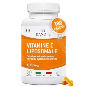 Bandini® Vitamine C Liposomale 1000mg, 180 Gélules Vegan 3 mois , Acide Ascorbique à Haut Dosage, Haute Absorption et Biodis
