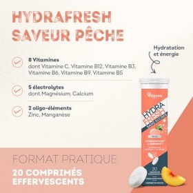 HydraFresh - Pastilles hydratation Effervescentes - Magnésium, Électrolytes, Calcium, Vitamines C et B - Complément alimentai...