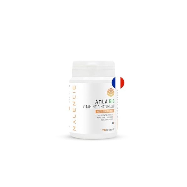 AMLA BIO - Vitamine C naturelle - 5x Plus Concentrée que l’Acérola - 60 Gélules Végétales – Réduction de la Fatigue - Sans Su