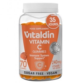 VITALDIN Gummies Vitamine C – 240 mg par dose – Enfants et adultes – Renforce l’immunité et réduit la fatigue – Véganes, sans
