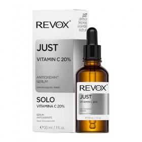 REVOX B77 - Just Vitamin C 20%, 30 ml, Sérum Visage À La Vitamine C, Antioxydant, Éclaircit Et Unifie Le Teint, Réduit Les Ta