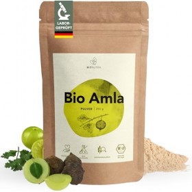 BIONUTRA® Poudre d’Amla Bio – 250 g Amalaki groseille indienne , contrôlée pour les résidus, végane, sans additifs, cru, cer