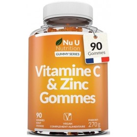 Vitamine C Gummies avec Zinc - 90 Gommes Véganes - 120mg de Vitamine C & 12mg de Zinc par portion – Complément alimentaire - 