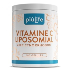 Vitamine C Liposomale 1000mg avec Rose Musquée 70% PiùLife – Haute absorption et tolérance – Soutien quotidien pour défenses 