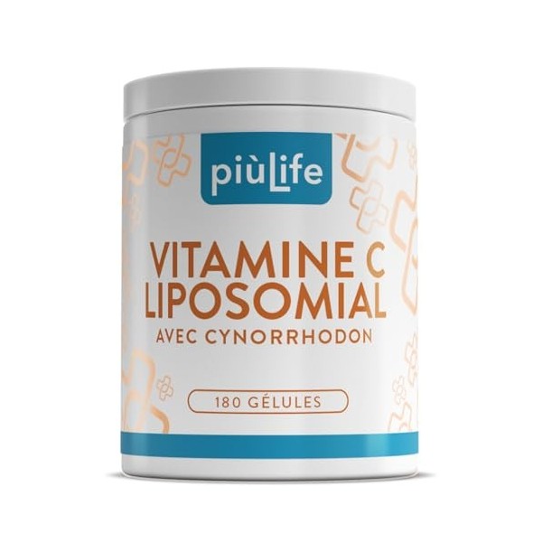 Vitamine C Liposomale 1000mg avec Rose Musquée 70% PiùLife – Haute absorption et tolérance – Soutien quotidien pour défenses 
