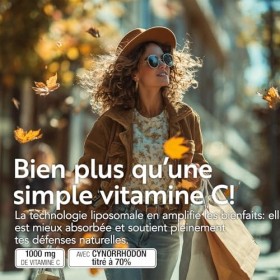 Vitamine C Liposomale 1000mg avec Rose Musquée 70% PiùLife – Haute absorption et tolérance – Soutien quotidien pour défenses 
